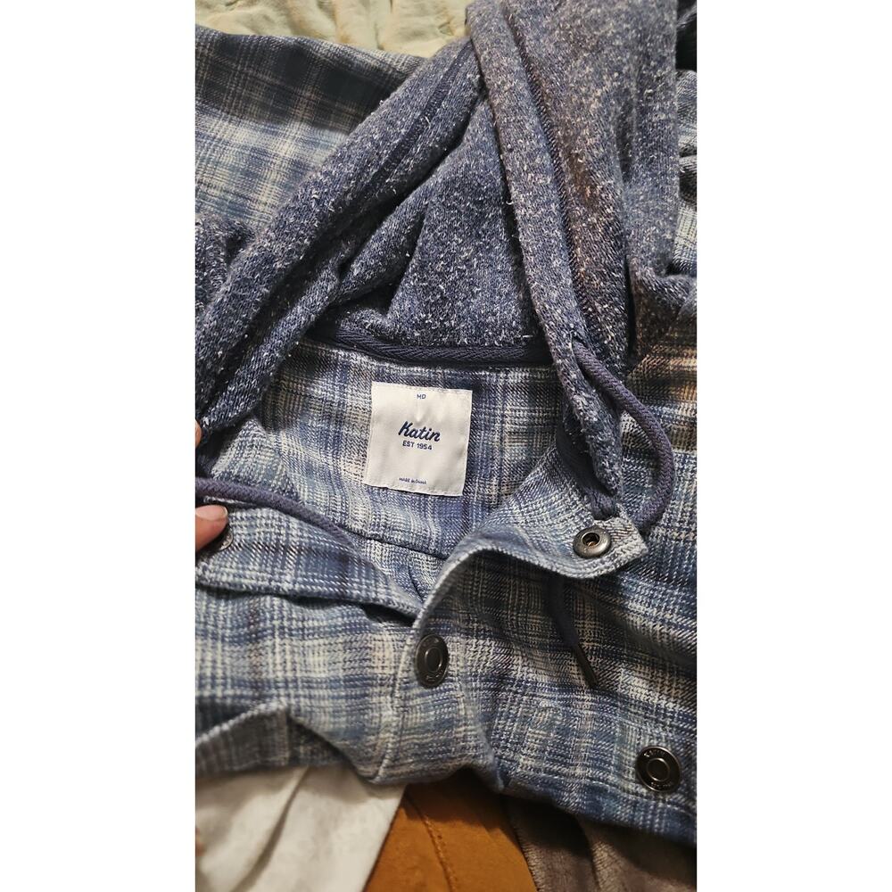 Katin Mens Shirt Harold Hooded Flannel Men's size Medium